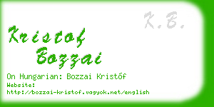 kristof bozzai business card