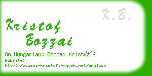 kristof bozzai business card